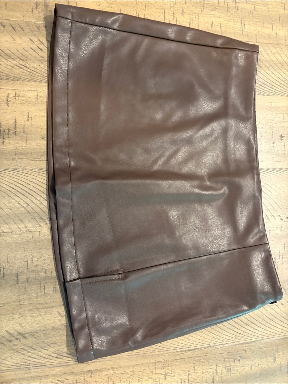 Indigo Rising Women’s Faux Leather Brown Mini Skirt 799